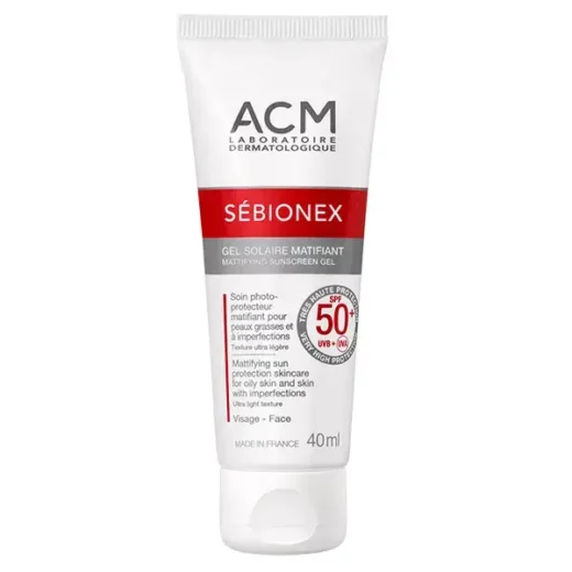 acm sebionex gel solaire matifiant spf50 40ml | urban drug store