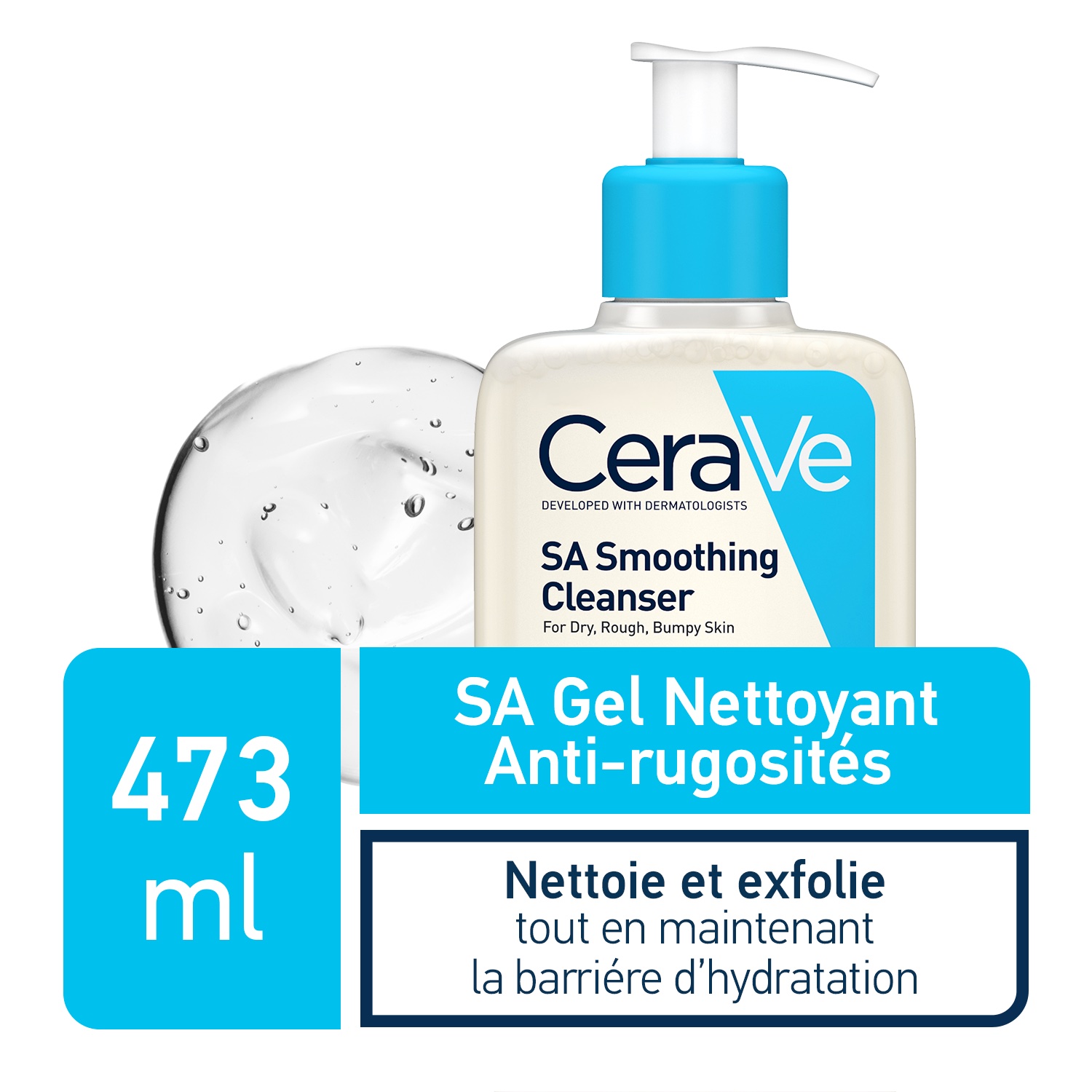 CeraVe SA Gel Nettoyant Anti-Rugosités | Peau Sèche Et Rugueuse | 473ml 1 CeraVe SA Gel Nettoyant Anti-Rugosités | Peau Sèche Et Rugueuse | 473ml