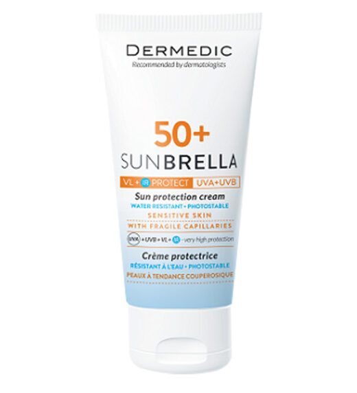 dermedic sunbrella creme spf50 peau sensibles pour couperosique50ml | urban drug store