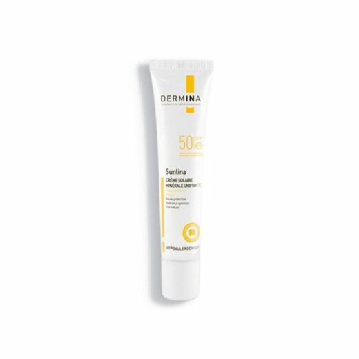 dermina sunlina mineral sunscreen spf50 nude 40ml | urban drug store