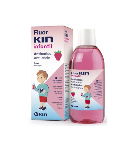 kin fluor bain de bouche enfant fraise 500ml | urban drug store