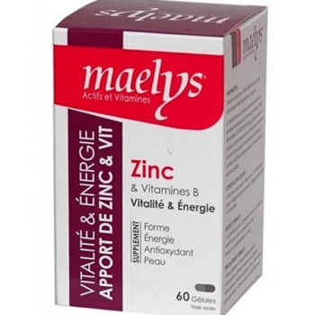 Maelys Zinc et Vitamines B - 60 Gélules