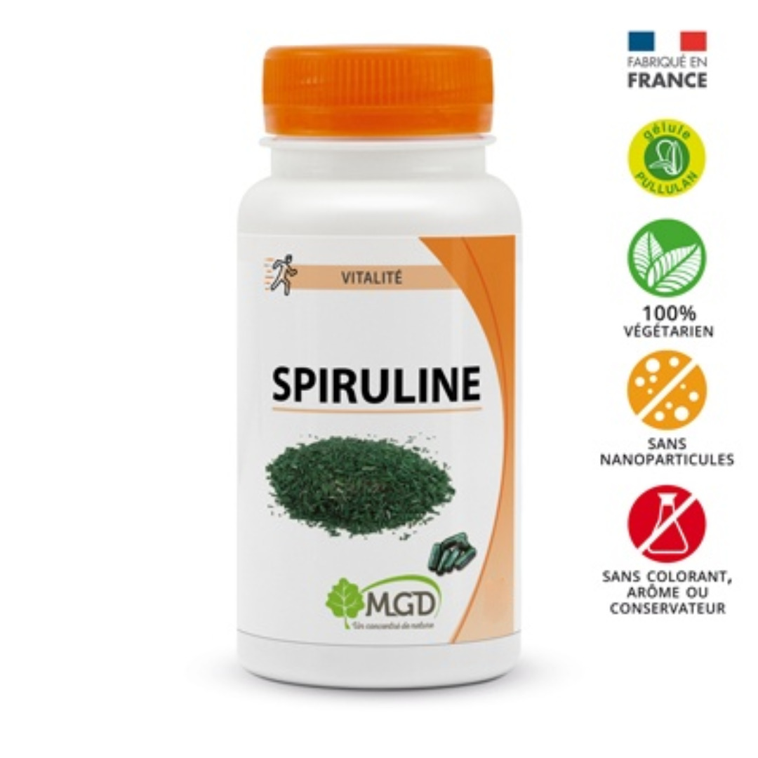 Mgd Nature Spiruline 200 gelules 1 Mgd Nature Spiruline 200 gelules