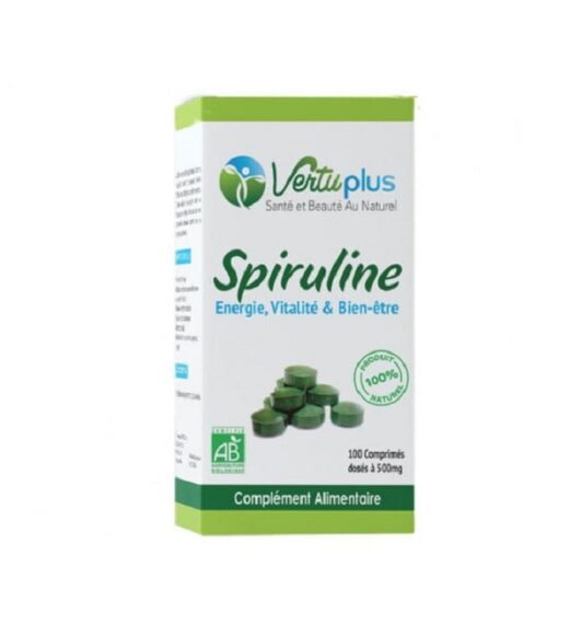 vertuplus spiruline 100 comprimes 1 1 | urban drug store