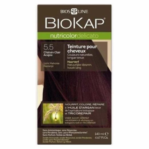 biokap biokap nutricolor delicato 55 chatain clair acajou coloration | urban drug store