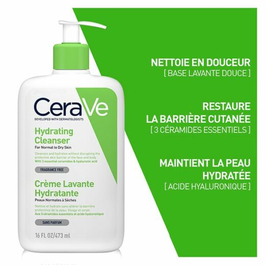 cerave creme lavante hydratante peau normale a seche 473ml 2