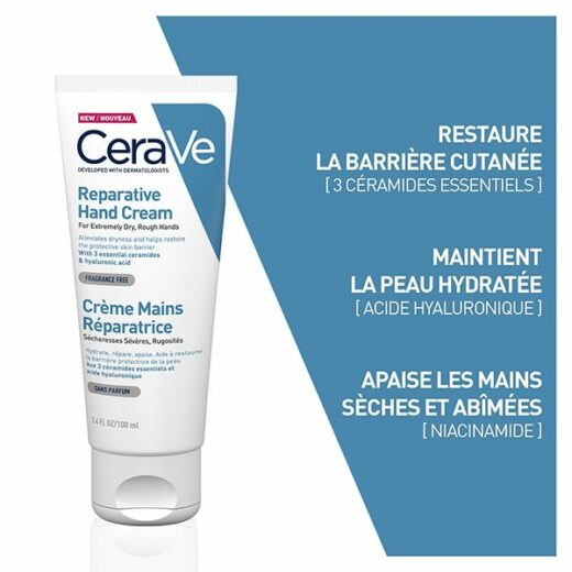 cerave creme reparatrice mains seches et abimees 100ml 2