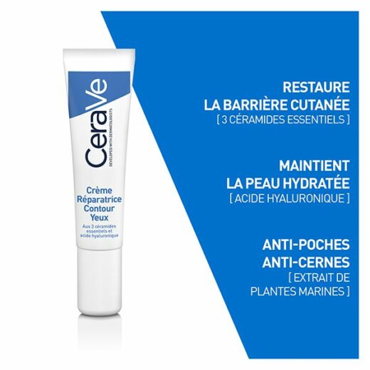 cerave creme reparatrice yeux anti cernes et anti poches 14ml 2