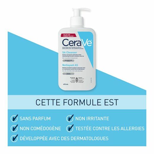 cerave sa gel nettoyant anti rugosites peau seche et rugueuse 236ml 4