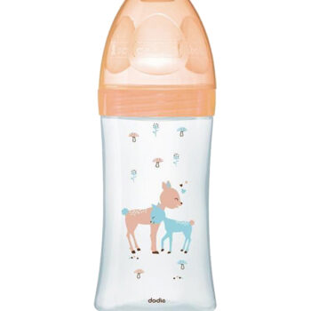 Dodie - Biberon verre Sensation+ (0-6 M) 3 vitesses débit 2 - Beige biche - 270 ml