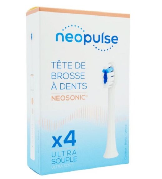 3770014324290 neopulse tetes brosse dents neosonic blanc ultra soft 4 unites 1 | Urban Drug store