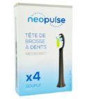 NEOPULSE Recharge 4 Tetes de Brosse à Dent Souple Noir