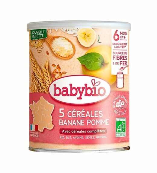 Babybio 5 Cereales Banane Pomme 220g | Urban Drug store