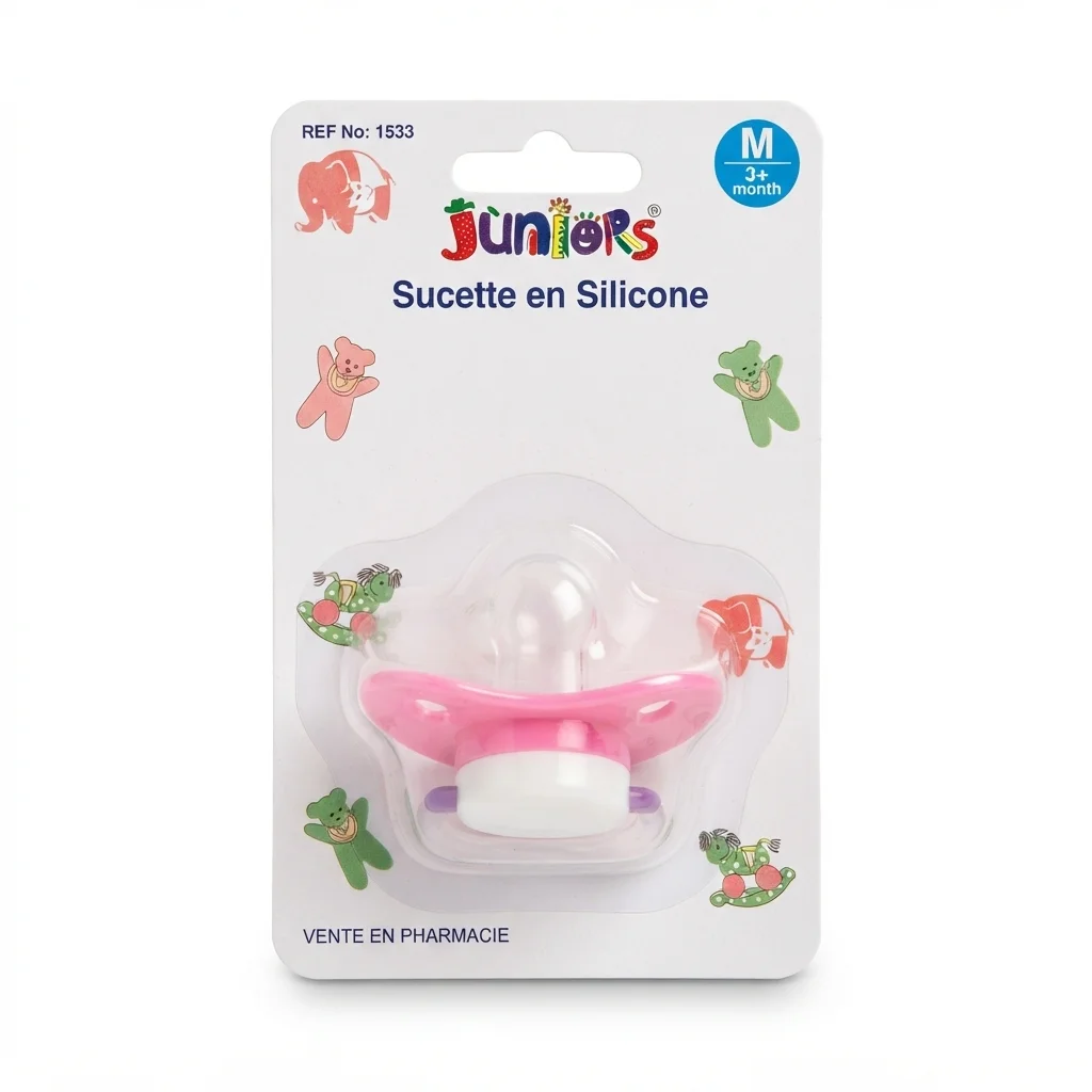 Juniors sucette en silicone  jub  2émé age +clips