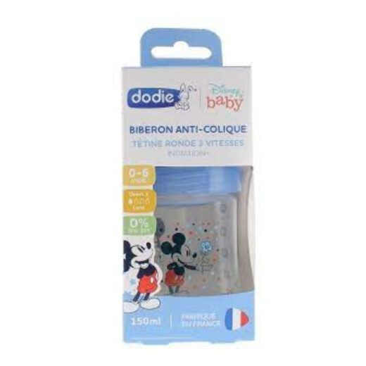 Dodie bib anti colique Mickey bleu 0 6m 150ml | Urban Drug store