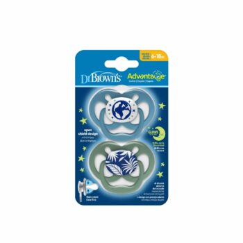 Dr Brown's 2 Sucette Advantage Phosphor Bleu 6-18m