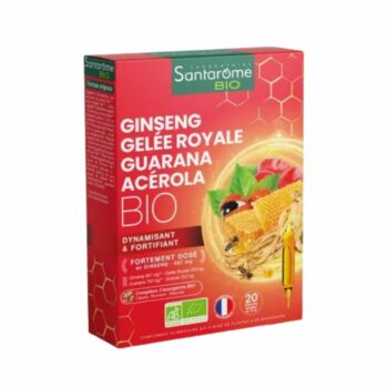 Santarome Ginseng Gelée Royale Guarana Acérola Bio 20 Ampoules