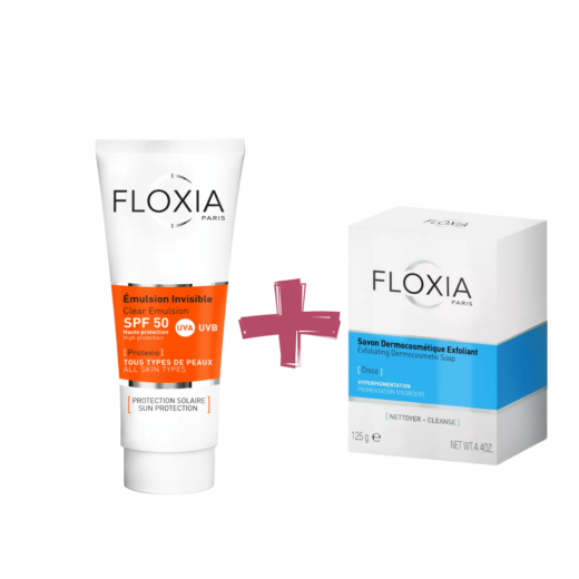 Floxia duo pack Emulsion invisible spf50 50mlsavon exfoliant 125g | Urban Drug store