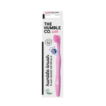 HUMBLE BROSSE A DENTS POUR ENFANTS ROSE A BASE DE PLANTES