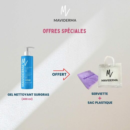 Maviderma Gel nettoyant surgras 400mlserviette Trousse | Urban Drug store