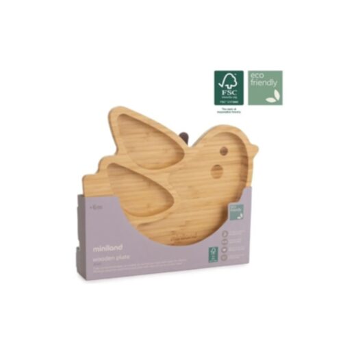 Miniland Assiette en bois oiseau Ref 89473 | Urban Drug store