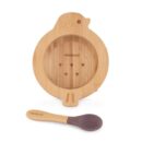 Miniland Bol et Cuillère en Bois Poussin