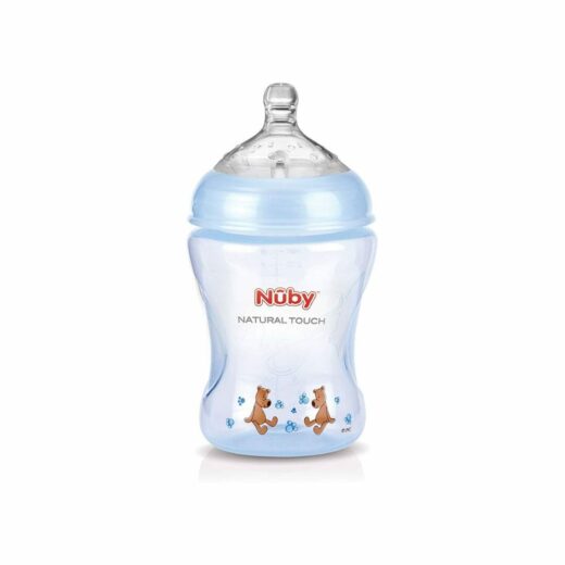 Nuby Bib col large blue claire 0m 240ml NT68007 | Urban Drug store
