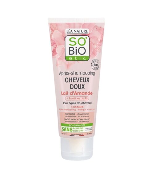 SO BIO APRES SHAMPOING DOUX AU LAIT DAMANDE ET PROTEINE DE RIZ 200ML | Urban Drug store
