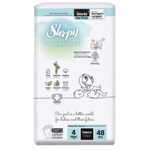 Sleepy bio natural Couches Taille 4 Maxi 7 14kg48pcs | Urban Drug store