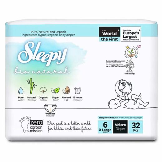 Sleepy bio natural Couches Taille 6 Xlarge 15 25kg32pcs | Urban Drug store