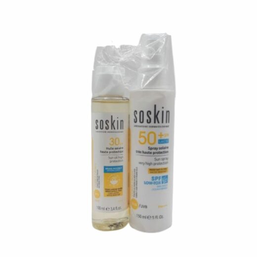 Soskin Ecran Solaire Spray spf50 150mlHuile Solaire spf30 100ml Pack | Urban Drug store