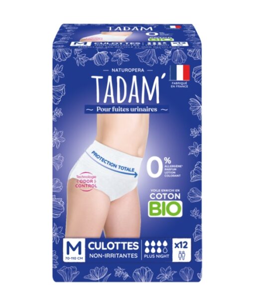 TADAM FUITES URINAIRES CULOTTES PLUS NUIT TAILLE M X12 | Urban Drug store