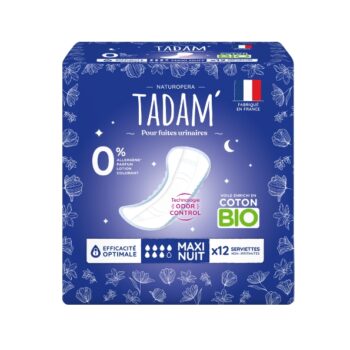 TADAM SERVIETTES FUITES URINAIRES MAXI NIGHT X 12