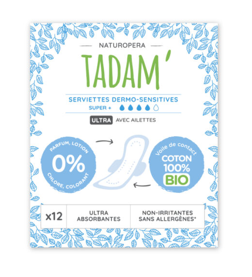 Tadam Serviette ultra coton bio super 12un 1 | Urban Drug store