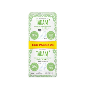 Tadam Serviette Ultra Sensitive Coton Bio Normal+ 28pcs