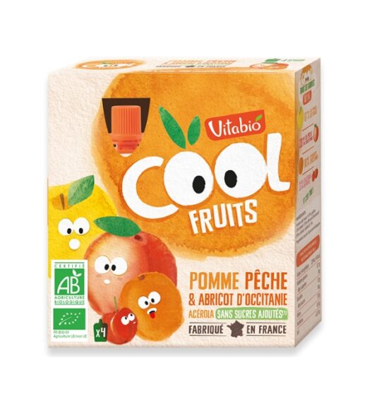 VITABIO COOL FRUITS POMME PECHE ABRICOT 490G | Urban Drug store