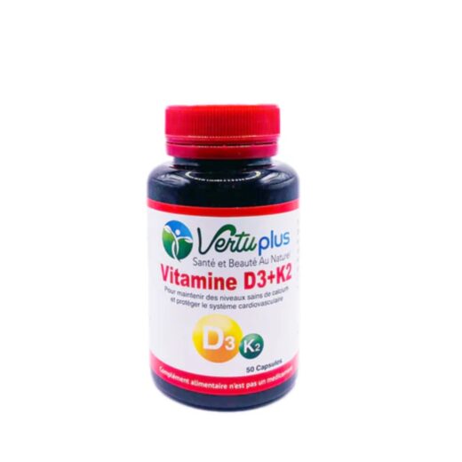 Vertu plus Vitamine D3K2 50 capsules | Urban Drug store
