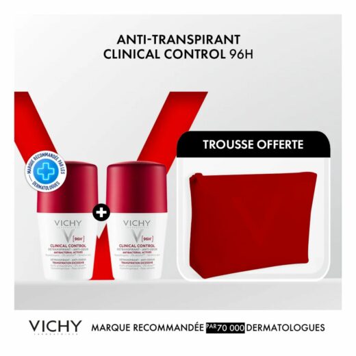 Vichy Deodorant clinical control Femme 96H 2x50ml Trousse | Urban Drug store