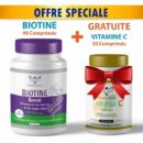 HEALTH POWER BIOTINE Beauté 90 Comprimés + Vitamine C 30 Comprimés OFFERT
