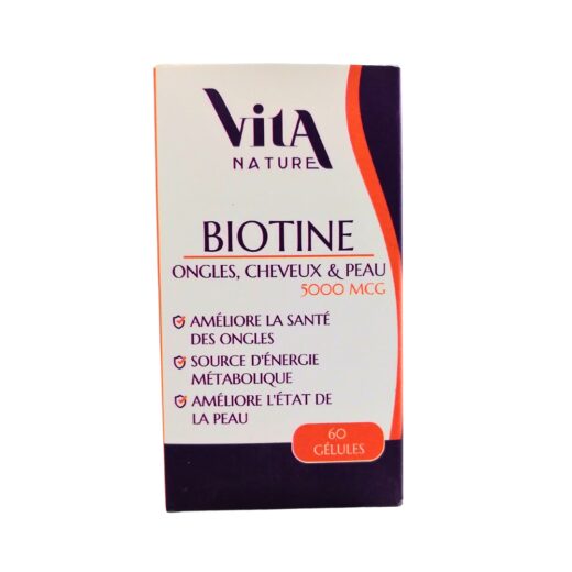 vita nature biotine 5000mcg 60 gelules | Urban Drug store