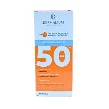 Dermalium Ecran Solaire Peaux Sensibles Seches Spf50+ 50ml