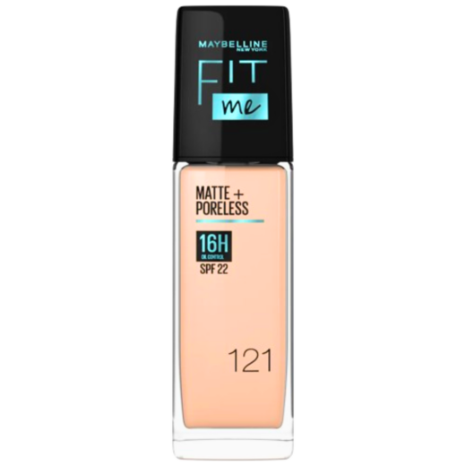Maybelline Fit Me FDt Matte Poreless spf22 Nu 121 30ml | Urban Drug store