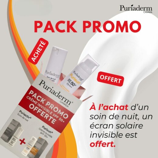 Puriaderm Puriactiv Soin Nuit Purisun Ecran Invisible spf50 Pack 1 | Urban Drug store