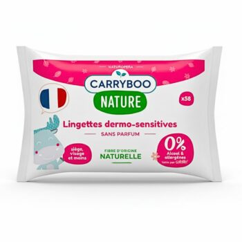 Carryboo Lingettes Dermo-Sensitives Sans Parfums 58 Pieces