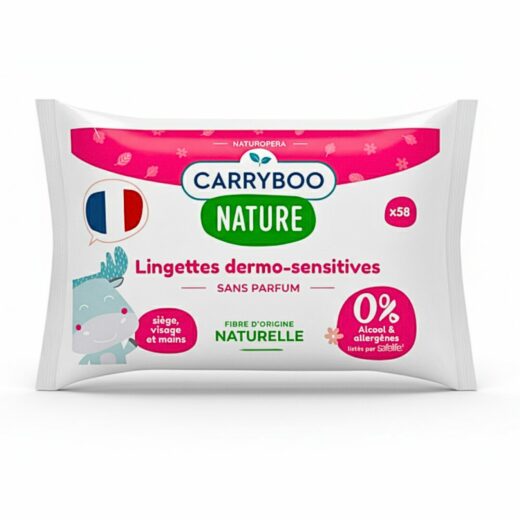 Carryboo Lingettes Dermo Sensitives sans parfums 58 pcs | Urban Drug store