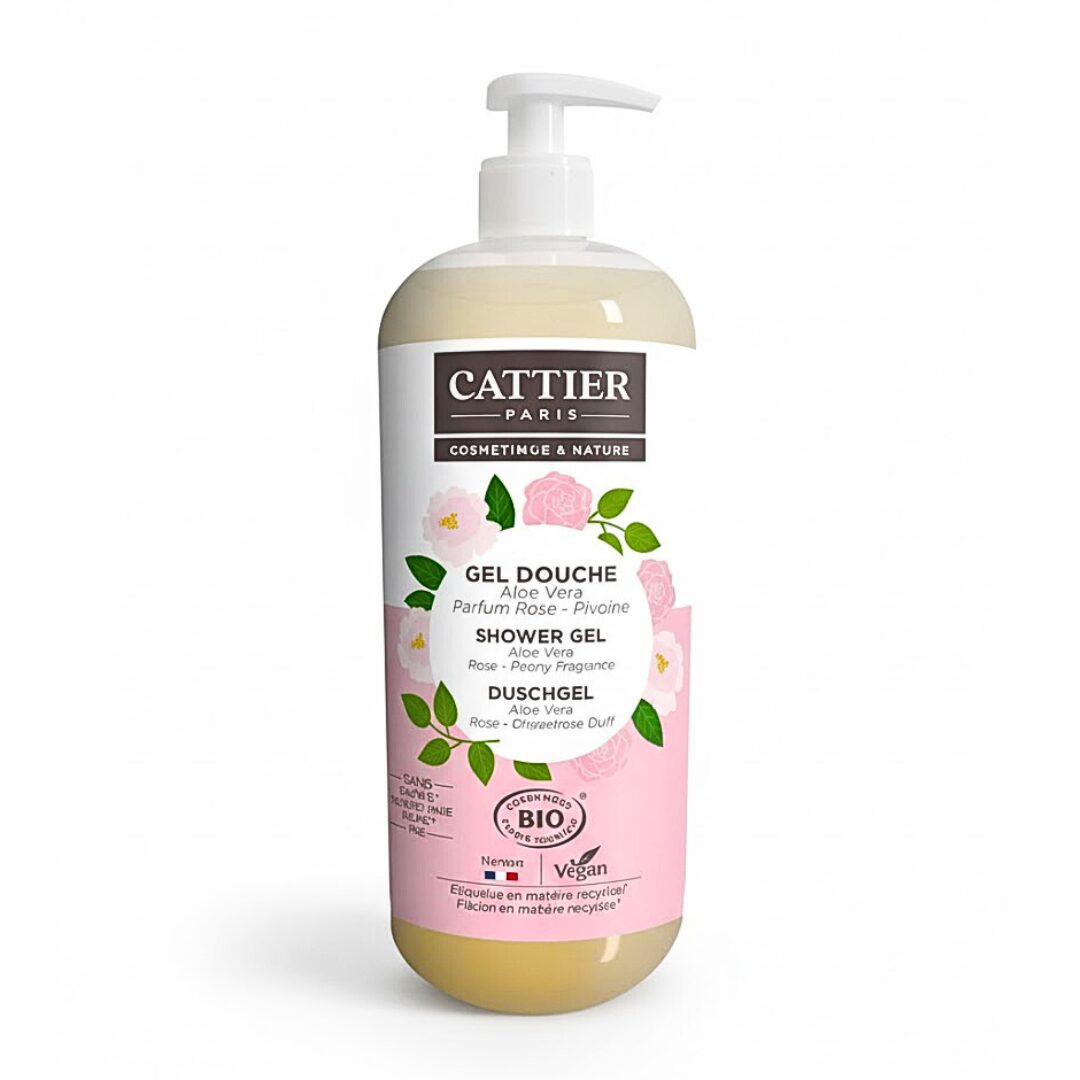 Cattier-Gel-Douche-Aloe-Vera-Parfum-Rose-Pivoine-1L Cattier Gel Douche Aloe Vera Parfum Rose Pivoine 1L | Urban Drug store
