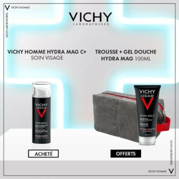 Vichy Homme Hydra mag C+ 100ml+hydra mag C gel 100ml Trousse
