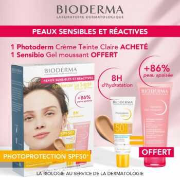 Bioderma Photoderm Ecran Creme Teinte Claire spf50+ 40ml + Sensibio Gel 100ml Offert