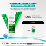 Vichy Dercos Shampoing Traitant Anti-Pelliculaire Cheveux Gras | 200ml = 1 Shampooing miniature Offert