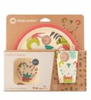 Bebe Confort - Coffret repas en Bambou (Assiette, bol, verre, cuillère, fourchette) - Jungle Vibes (18M +)
